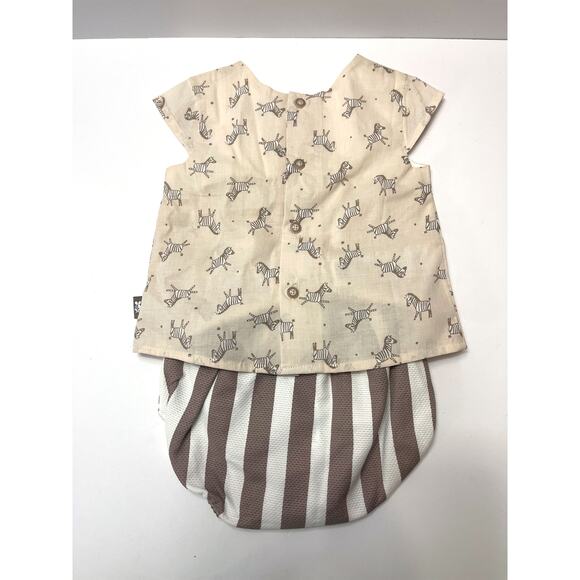 TUTTO PICCOLO NWOT Auden Zebra Print Smocked Top & Jam Pants 6M - Picture 4 of 9